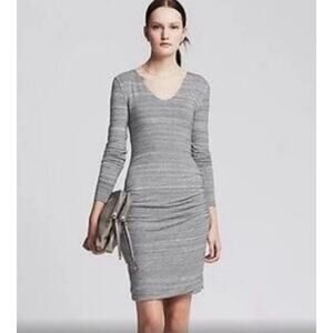 Banana Republic Gray Stretch Side Ruched Dress Sz. Small